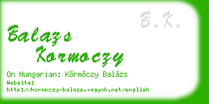 balazs kormoczy business card